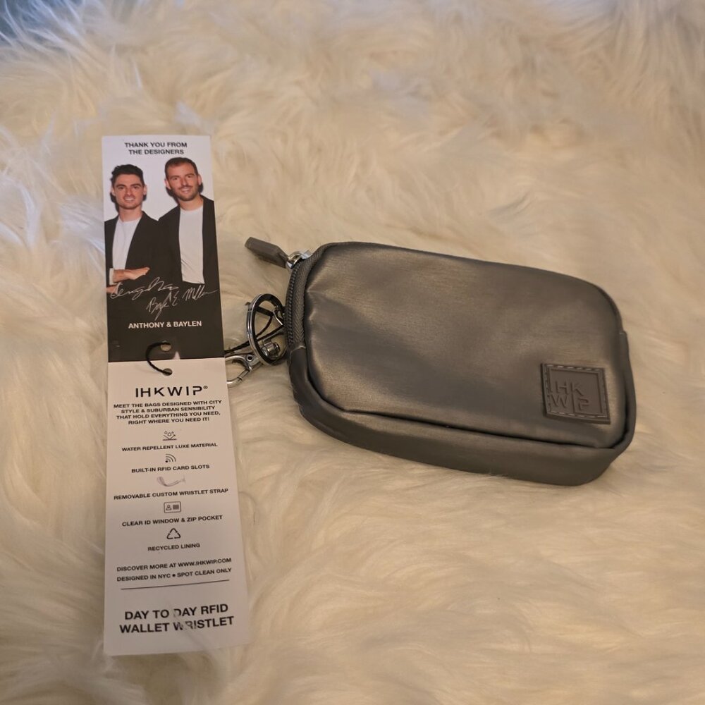IHKWIP Day to Day RFID Wallet Wristlet Bag Met Stone Grey - Picture 8 of 11
